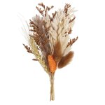 Bouquet de fleurs sches orange, beiges et blanches