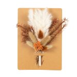 Bouquet de fleurs sches orange, marron et crues