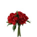 Bouquet de pivoines artificielles rouge h28