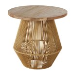 Bout de canapé en bois d'acacia et corde de jute Bout de canapé en bois d'acacia et corde de jute