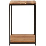 Bout de canapé en bois d'acacia et métal noir Bout de canapé en bois d'acacia et métal noir