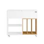 Bout de canapé en bois avec porte - revues et tiroir effet bois blanc Bout de canapé en bois avec porte - revues et tiroir effet bois blanc