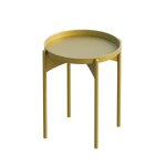 Bout de canapé design en métal doré plateau rond Bout de canapé design en métal doré plateau rond