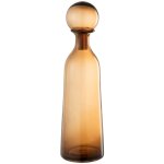 Bouteille dcorative et bouchon rond verre marron h44, 5cm