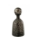 Bouteille dcorative et bouchon verre noir h33, 5cm