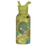 Bouteille isotherme dinosaure 350 ml en acier inoxydable vert 20x7 cm