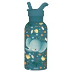 Bouteille isotherme lphant 350 ml en acier inoxydable bleu 20x7 cm