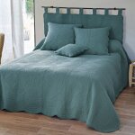 Boutis en coton 370 g / m bleu canard 180x250