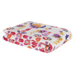 Boutis en coton et lin motif floral brod multicolore 100x200