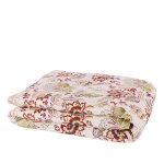 Boutis en coton et lin motifs  rayures multicolores 100x200