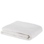 Boutis en coton tiss  motif rayures crues et bleues 100x200