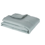 Boutis en lin lav� bleu vert 200x100