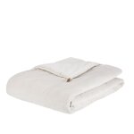 Boutis en velours de coton beige  pompons coloris bronze 100x200