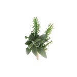 Boutonnire vgtale artificielle verte et violette h20