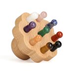 Brosse en fleur en bois de htre avec 9 points de massage - h6cm