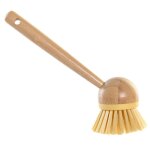 Brosse vaisselle bambou et plastique 7. 5x7. 5x22cm