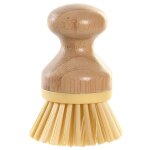 Brosse vaisselle bambou et plastique 9. 5x9. 5x7cm