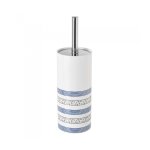 Brosse wc en céramique bleue et blanche Brosse wc en céramique bleue et blanche