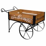 Brouette en bois et mtal 62x32x40, 5h cm
