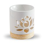 Brle parfum blanc en cramique laque - h10, 5 cm