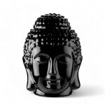 Brle parfum bouddha noir en cramique noir - h13, 5cm