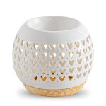 Brle parfum en cramique blanche - h9, 5 cm