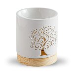 Brle parfum en cramique laque blanche - h10, 5 cm