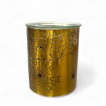 Brle - parfum halloween mtal dor motif toile d araigne - h 11, 5cm