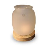 Brle parfum inspiration en verre et rondelle de bois - h11, 5 cm