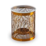 Br�le parfum en m�tal et verre dor� - h10, 5 cm