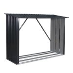 Bûcher en métal de 80 x 215 x 155 cm, gris anthracite en acier Bûcher en métal de 80 x 215 x 155 cm, gris anthracite en acier