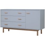 Buffet avec 1 porte 3 tiroirs effet chne gris