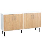 Buffet 2 placards 2 portes avec tagres rglables blanc chne clair