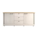 Buffet 2 portes 3 tiroirs aspect chne blanchi et chne clair