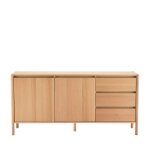 Buffet 2 portes 3 tiroirs en bois l160cm - bois clair
