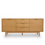 Buffet 2 portes 3 tiroirs effet bois chne massif