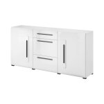 Buffet 2 portes 3 tiroirs stratifis blanc