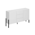 Buffet 2 portes 3 tiroirs stratifi�s blanc mat et noir