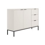 Buffet 2 portes 3 tiroirs stratifi�s blanc noir