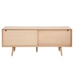 Buffet 2 portes 5 tiroirs 180x45x71 cm chne blanchi - hallund