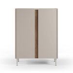 Buffet 2 portes en bois et mtal h120cm - beige