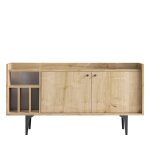 Buffet 2 portes en bois et m�tal l150cm - bois clair