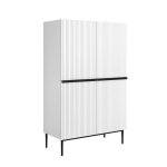 Buffet 2 portes avec pied en m�tal noir et blanc 100x160 cm