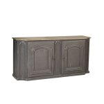 Buffet 2 portes plateau en chne gris souris