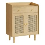Buffet 2 tiroirs 2 portes style bohme beige chne