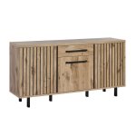 Buffet 3 portes 1 tiroir aspect bois finition canyon oak effet tassea Buffet 3 portes 1 tiroir aspect bois finition canyon oak effet tassea