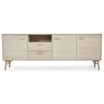 Buffet 3 portes 2 tiroirs en chne massif clair