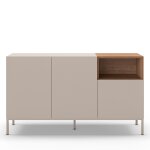 Buffet 3 portes en bois et mtal l140cm - beige
