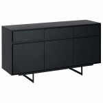 Buffet 3 portes 3 tiroirs en effet bois et métal noir Buffet 3 portes 3 tiroirs en effet bois et métal noir