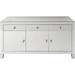Buffet 3 portes 3 tiroirs en verre miroir